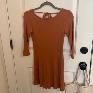 Open Back Brick Ribbed Dress